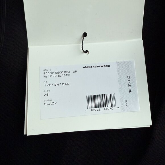 NEW Alexander Wang Scoop Neck Bra Top With Logo Elastic Band XS - Picture 11 of 11